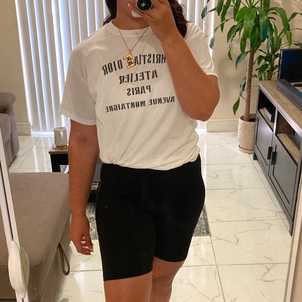 Black high waisted cotton stretchy biker shorts